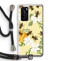 No flowers without bees: Huawei P40 Transparant Hoesje met koord
