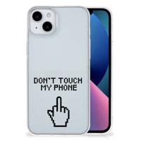 iPhone 15 Plus Silicone-hoesje Finger Don't Touch My Phone