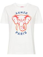 Kenzo t-shirt en coton à imprimé éléphant - Blanc