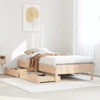 Bedframe zonder matras massief grenenhout 75x190 cm