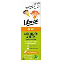Lilouse Anti Luizen en Neten Spray Zonder Insecticide Vanaf 3 Jaar Kam + Kapje Gratis 100ml