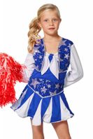 Cheerleader Jurk Kind Blauw - thumbnail