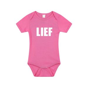 Lief tekst rompertje roze baby