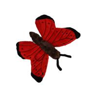 Pluche knuffeldier Vlinder - rood - 21 cm - insecten knuffels - op te hangen aan lus