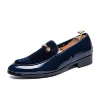 Puntige set mannen lederen schoenen grootte: 47 (blauw)