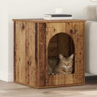 Kattenhuis Oudhout 53 x 52 x 62 cm Bewerkt hout