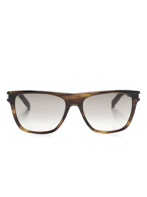 Saint Laurent Eyewear lunettes de soleil SL 402 à monture carrée - Marron