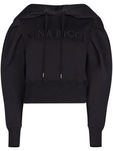 Nina Ricci hoodie en coton à logo brodé - Noir