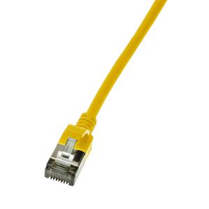 LogiLink CQ9037S RJ45 Netwerkkabel, patchkabel CAT 6A U/FTP 1.00 m Geel Extreem dun, Vlambestendig, Flexibel, Folie afscherming, Halogeenvrij, Snagless,