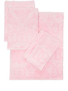 Dolce & Gabbana lot de cinq serviettes en tissu éponge - Rose