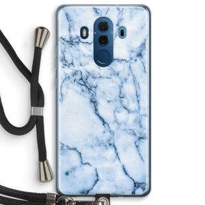 Blauw marmer: Huawei Mate 10 Pro Transparant Hoesje met koord