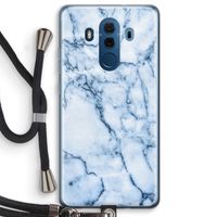 Blauw marmer: Huawei Mate 10 Pro Transparant Hoesje met koord