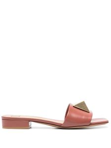 Valentino Garavani mules One Stud à semelle plate - Marron