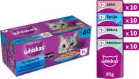 Vis Selectie in gelei maaltijdzakjes multipack 40x85g dierensnack - Whiskas Vis Selectie in gelei maaltijdzakjes multipack 40x85g dierensnack - Whiskas