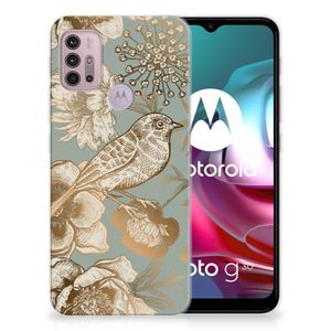 TPU Case voor Motorola Moto G30 | G10 Vintage Bird Flowers