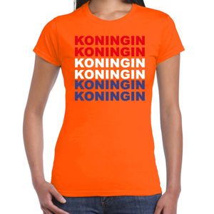 Koningin t-shirt oranje voor dames - Koningsdag shirts