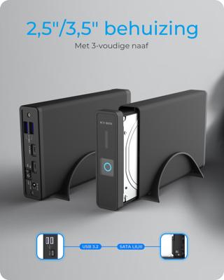 ICY BOX IB-382H-C31 HDD-/SSD-behuizing Zwart 2.5/3.5"