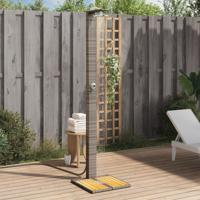 VidaXL Buitendouche 50x55x224 cm poly rattan en acaciahout grijs VidaXL Buitendouche 50x55x224 cm poly rattan en acaciahout grijs