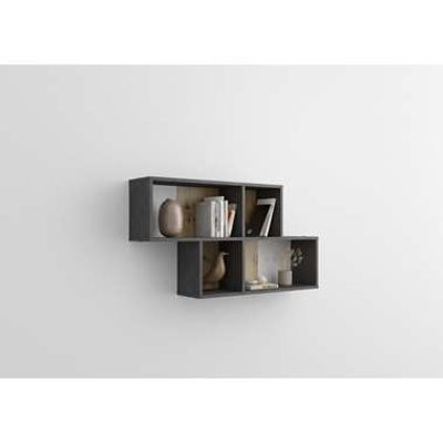 Wandrek Nora - grijs/eiken - 53x100x19,5 cm - Leen Bakker