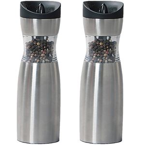 2x stuks elektrische peper/zout molens rvs 20 cm - Peper en zoutstel