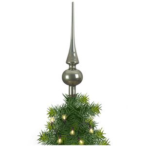 Kerstboom glazen piek groen glans 26 cm