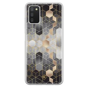 Samsung Galaxy A03s siliconen hoesje - Grey cubes