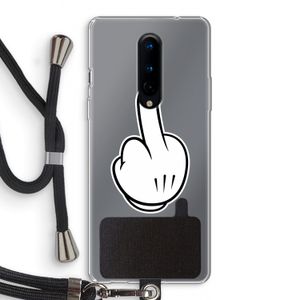 Middle finger white: OnePlus 8 Transparant Hoesje met koord