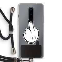 Middle finger white: OnePlus 8 Transparant Hoesje met koord