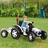 Speelgoedtractor met Aanhanger voor Kinderen 12V Ride-On 151 x 68 x 70 cm Wit