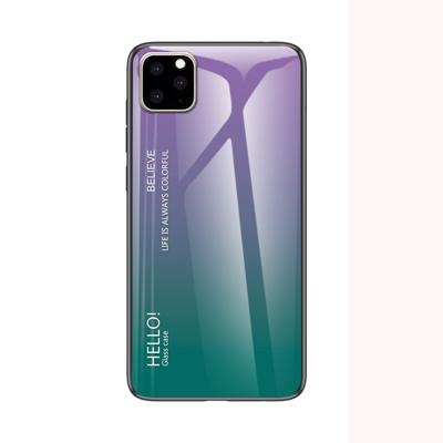 Voor iPhone 11 gradiënt kleur glas geval (paars)