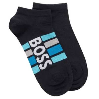 BOSS 2 stuks Stripe Cotton Ankle Socks * Actie *