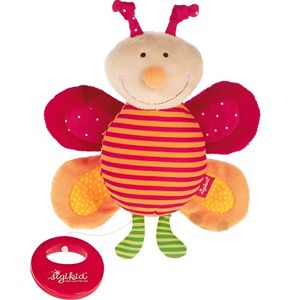 Pluche muziek knuffel vlinder 20 cm