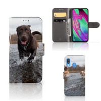 Samsung Galaxy A40 Telefoonhoesje met Pasjes Honden Labrador