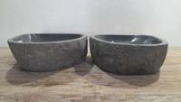 Doppelwaschbecken Flussstein RM250316AB, 43x40x15 cm