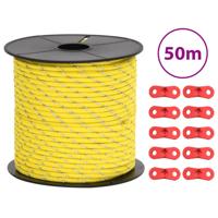 VidaXL Tentscheerlijn met reflecterende strips en spanners 50 m 4 mm