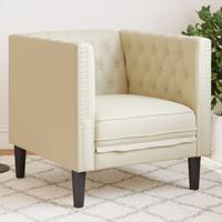 Fauteuil Chesterfield-stijl kunstleer crmekleurig