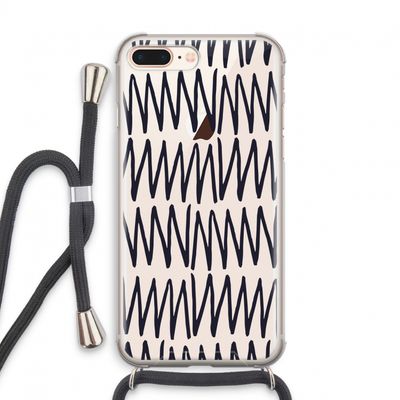 Marrakech Zigzag: iPhone 8 Plus Transparant Hoesje met koord