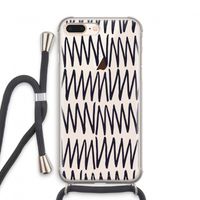 Marrakech Zigzag: iPhone 8 Plus Transparant Hoesje met koord