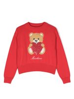 Moschino Kids pull à logo Teddy Bear brodé - Rouge