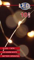 LED indoor zilverdraad 10 lampjes 1m LED warm wit 10 cm aanloopsnoer inc lampjes 2x Led Indoor CoenBakker - Annas collection