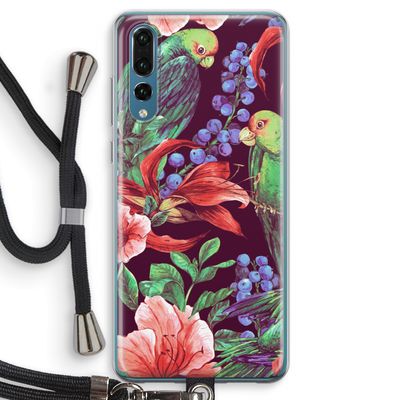 Papegaaien: Huawei P20 Pro Transparant Hoesje met koord