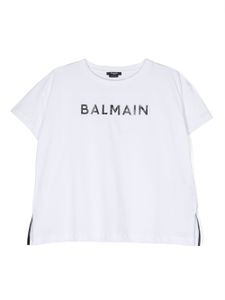 Balmain Kids t-shirt en coton à logo imprimé - Blanc