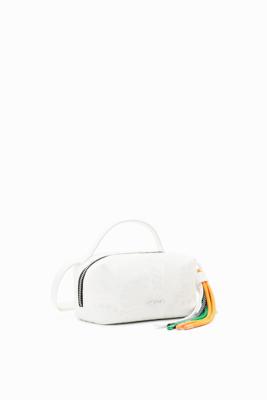 Mini-schoudertas met geborduurde bloemen - WHITE - U