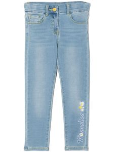 Monnalisa jean Tweety slim à ornements strassés - Bleu