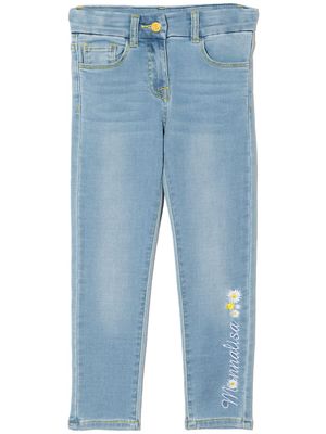 Monnalisa jean Tweety slim à ornements strassés - Bleu