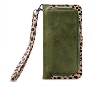 Mobilize 2in1 Gelly Wallet Zipper Case iPhone XR olijf/leopard