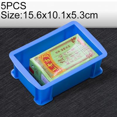 5 pc's dikke multi materiële functievak gloednieuwe plat kunststofonderdelen vak gereedschapskist grootte: 15.6 X 10.1 cm X 5.3cm(Blue)