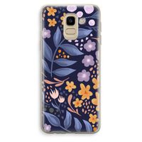 Flowers with blue leaves: Samsung Galaxy J6 (2018) Transparant Hoesje