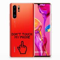 Huawei P30 Pro Silicone-hoesje Finger Don&apos;t Touch My Phone