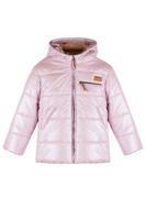 NoNo winter winterjas meisjes - roze - Bubble - dubbele capuchon, middellang